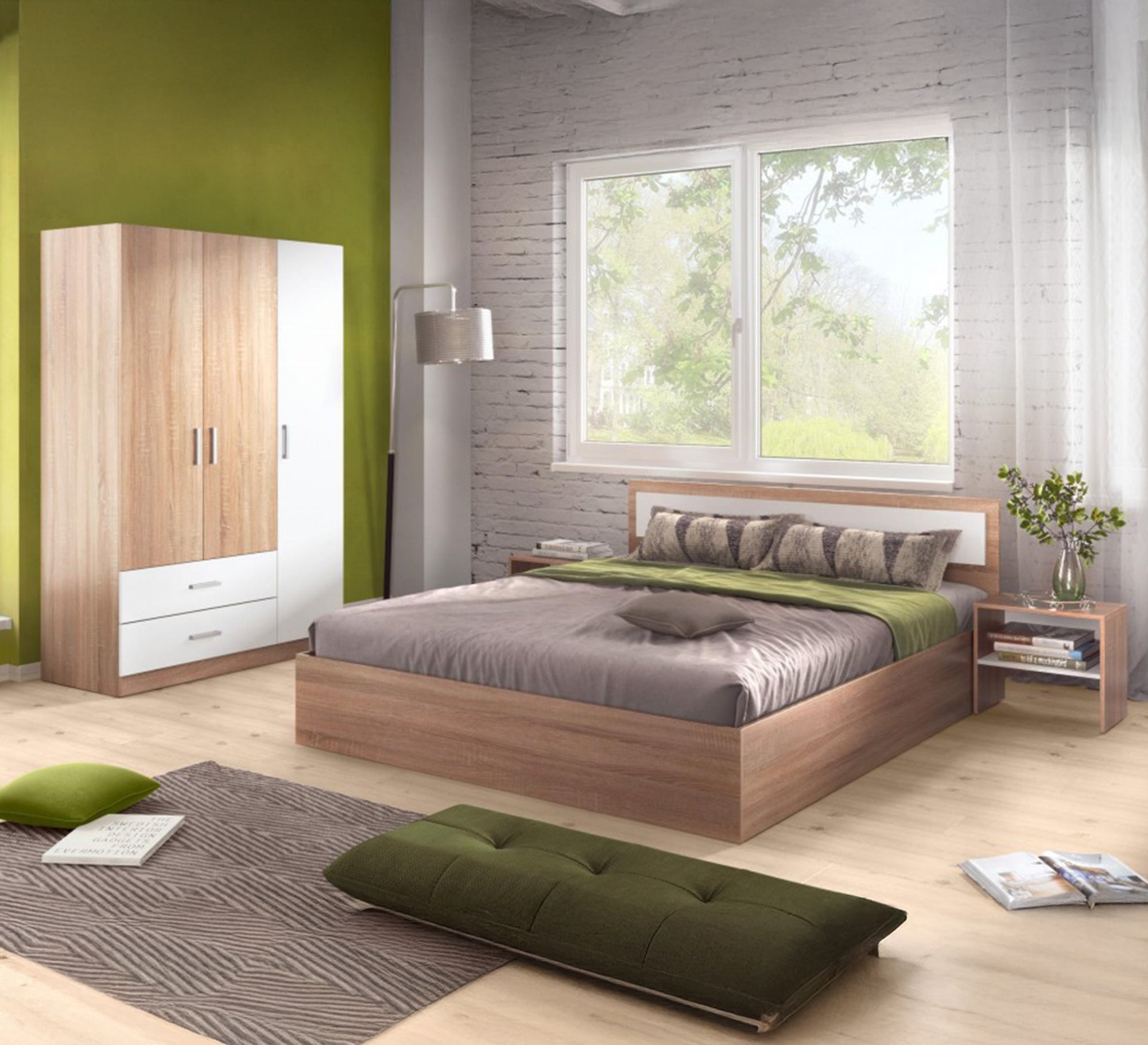 Modern two-tone practical bedroom design – Vitrine Furniture