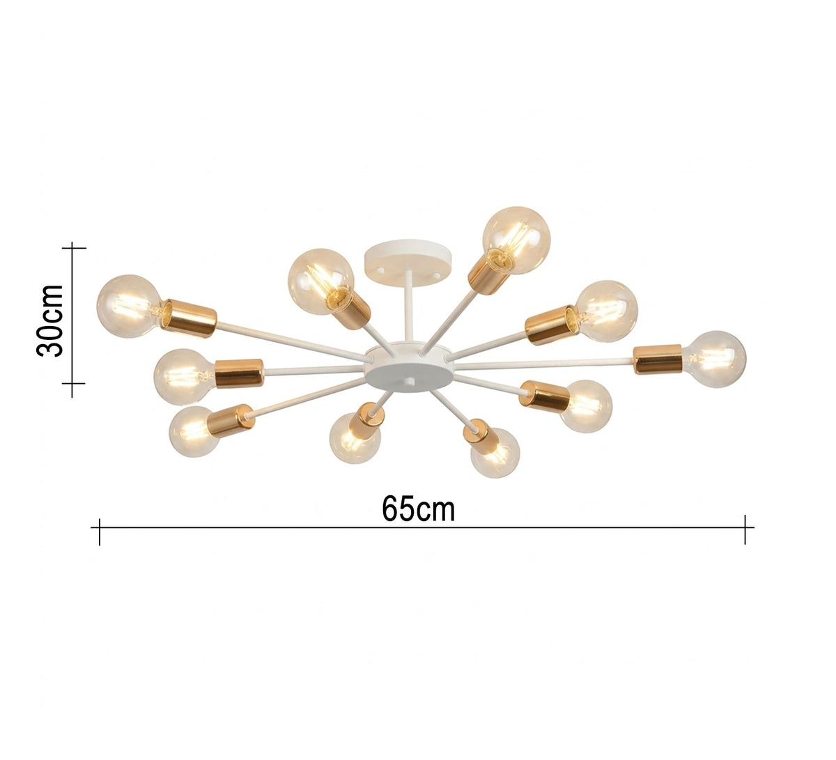 10-arm white chandelier with innovative lighting - Vitrine Furniture - Ceiling lights