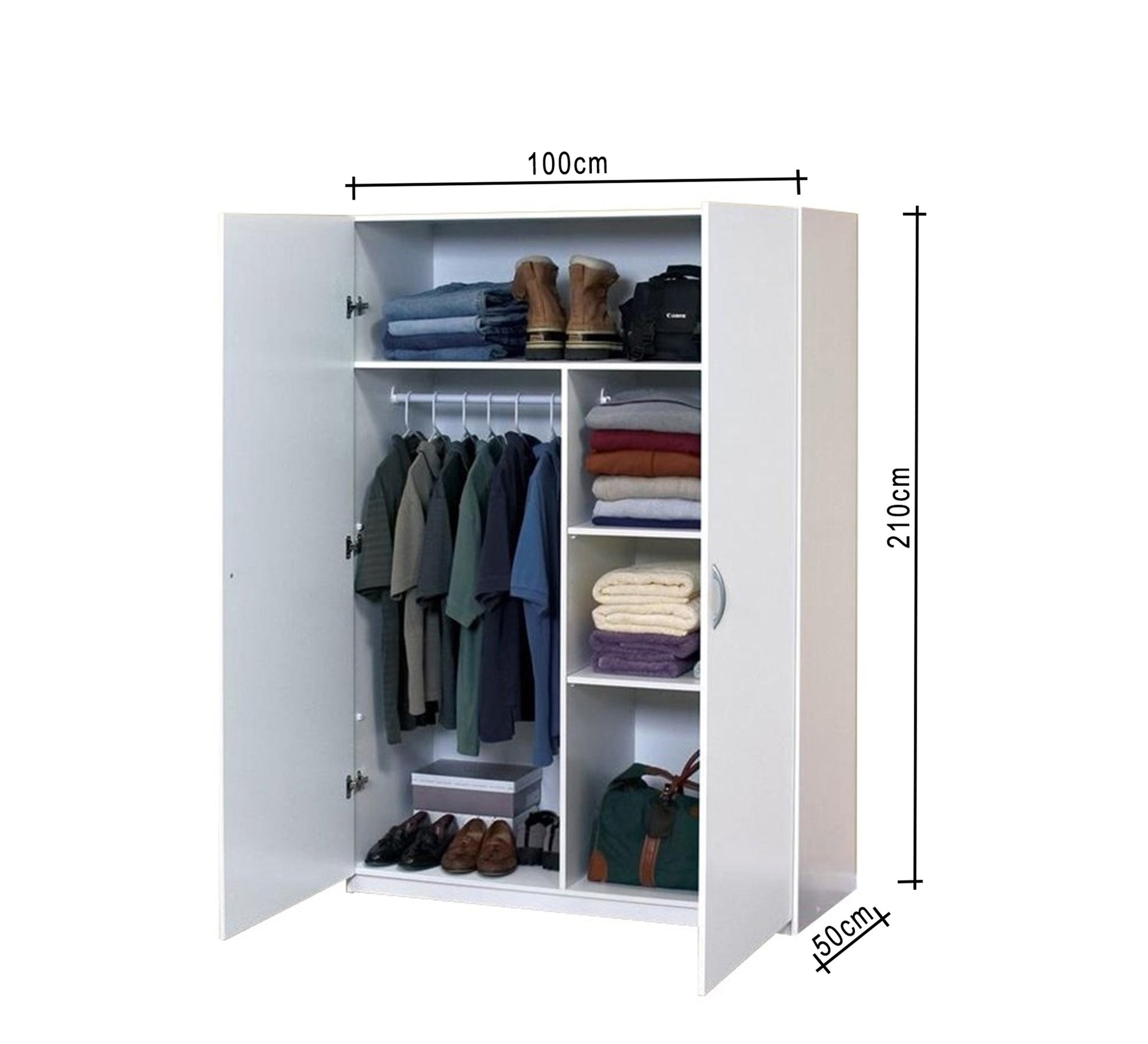 100 white wardrobe with two doors - Vitrine Furniture - Furniture