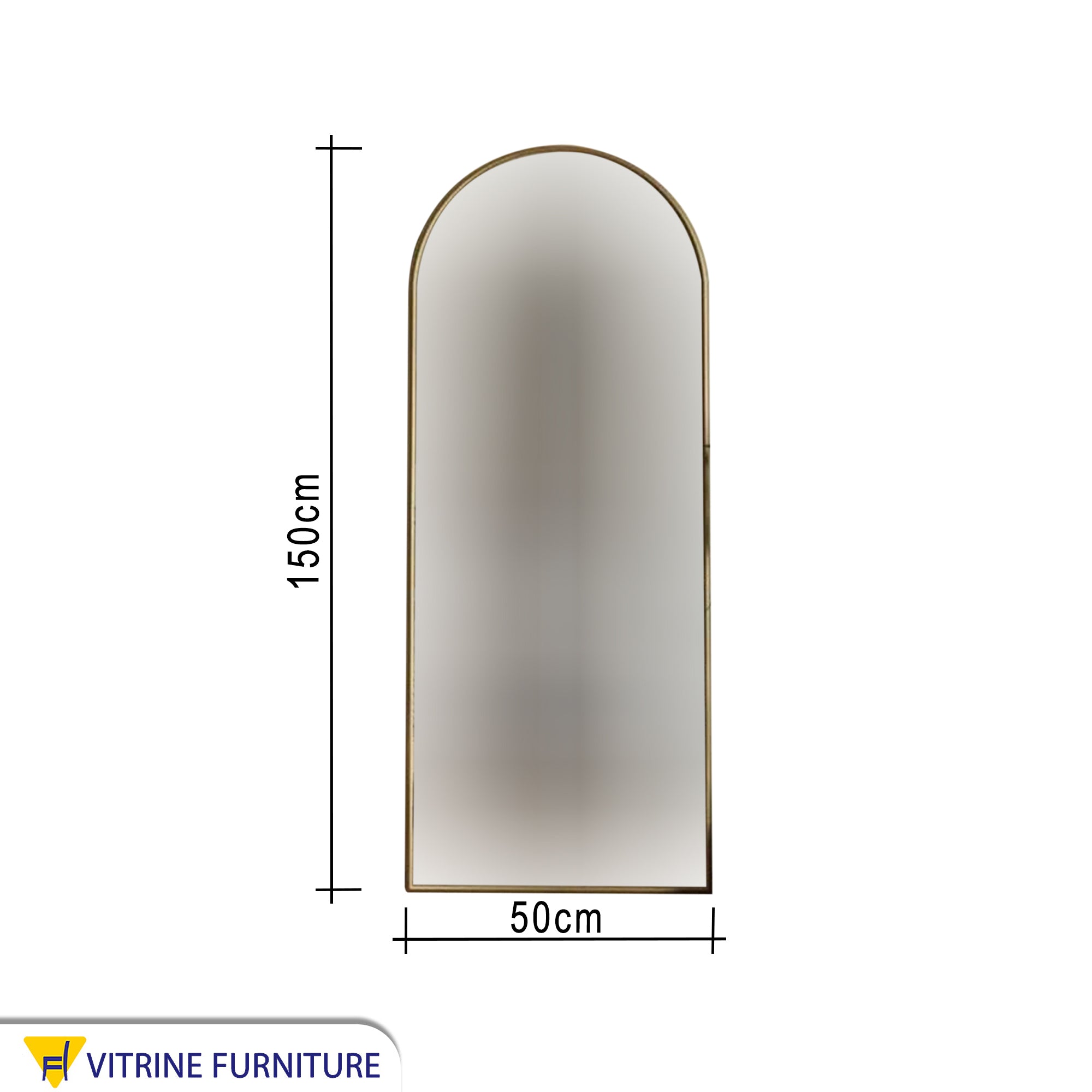 Stand mirror 50*150 with a thin golden frame