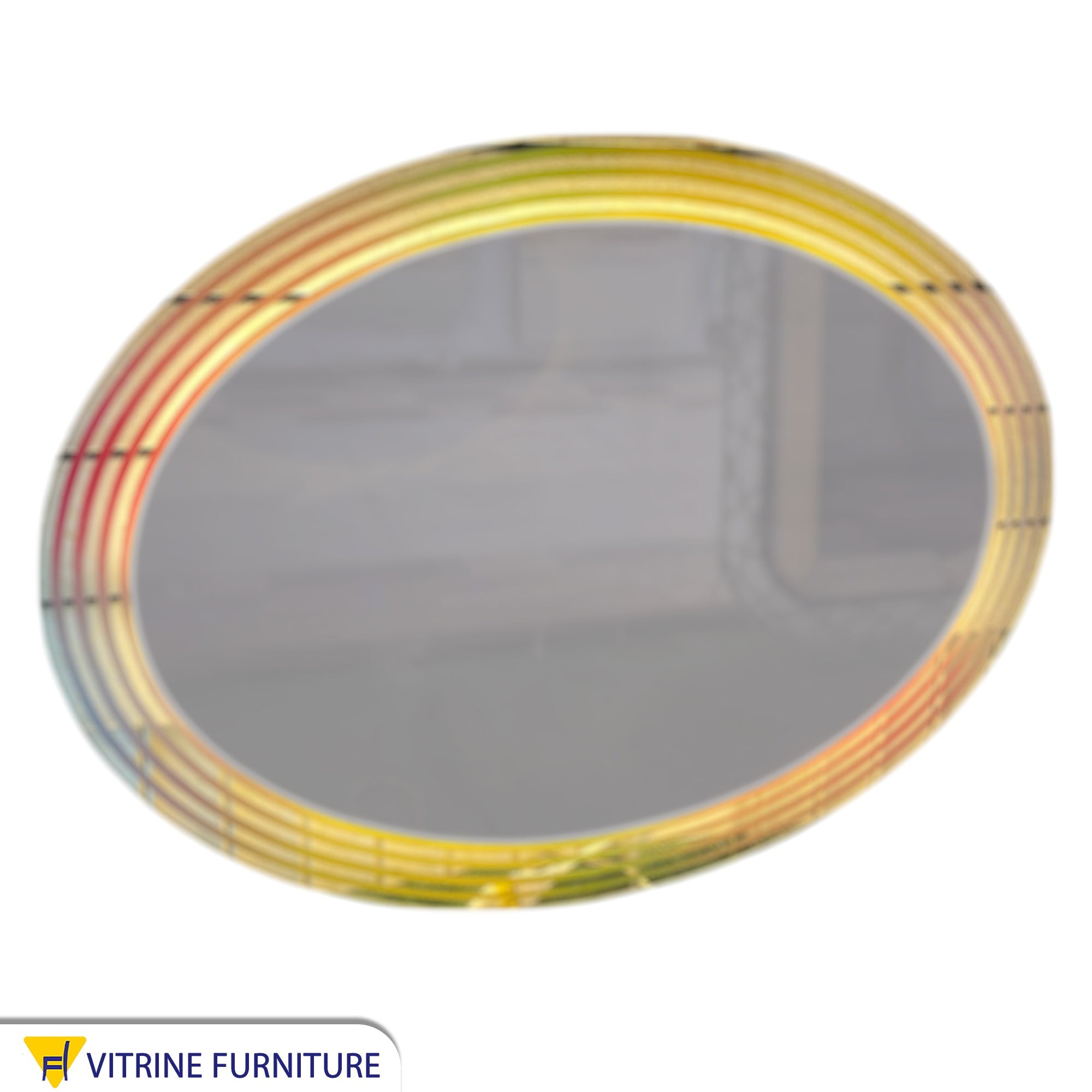 Oval shapede graphical LED mirror