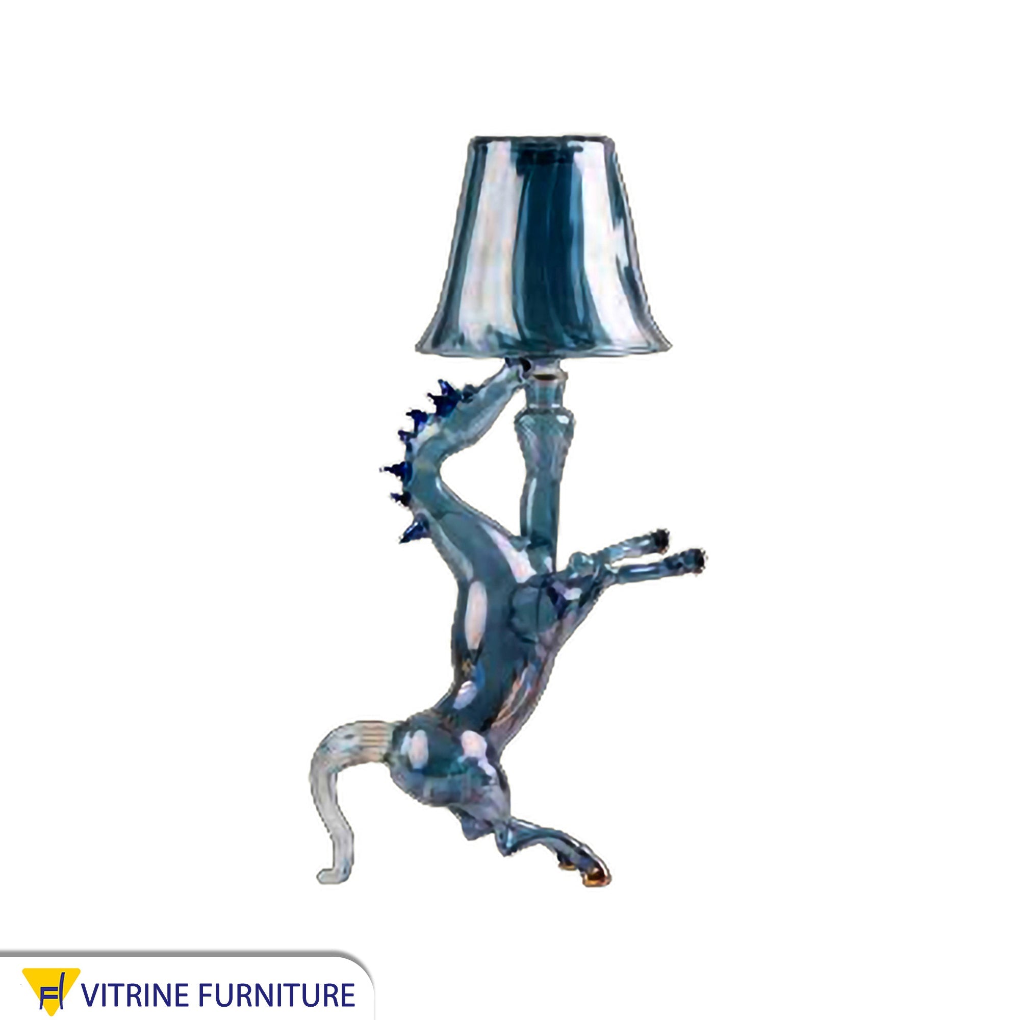 Blue horse table lamp