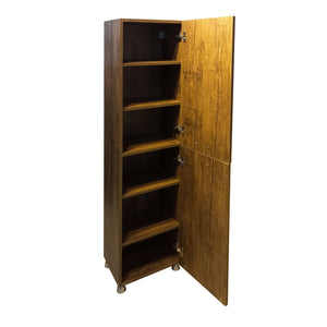 Brown storage cupboard with two vertical leaves