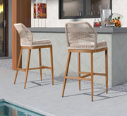 2 Beige rattan bar stool - Vitrine Furniture - Furniture