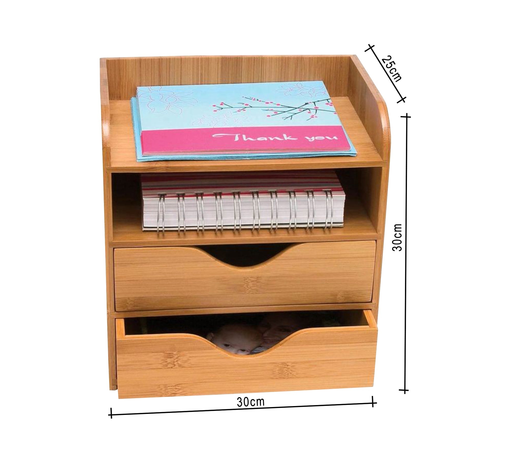 2 Drawer Desk Organizer with Top Shelf - Vitrine Furniture - Furniture