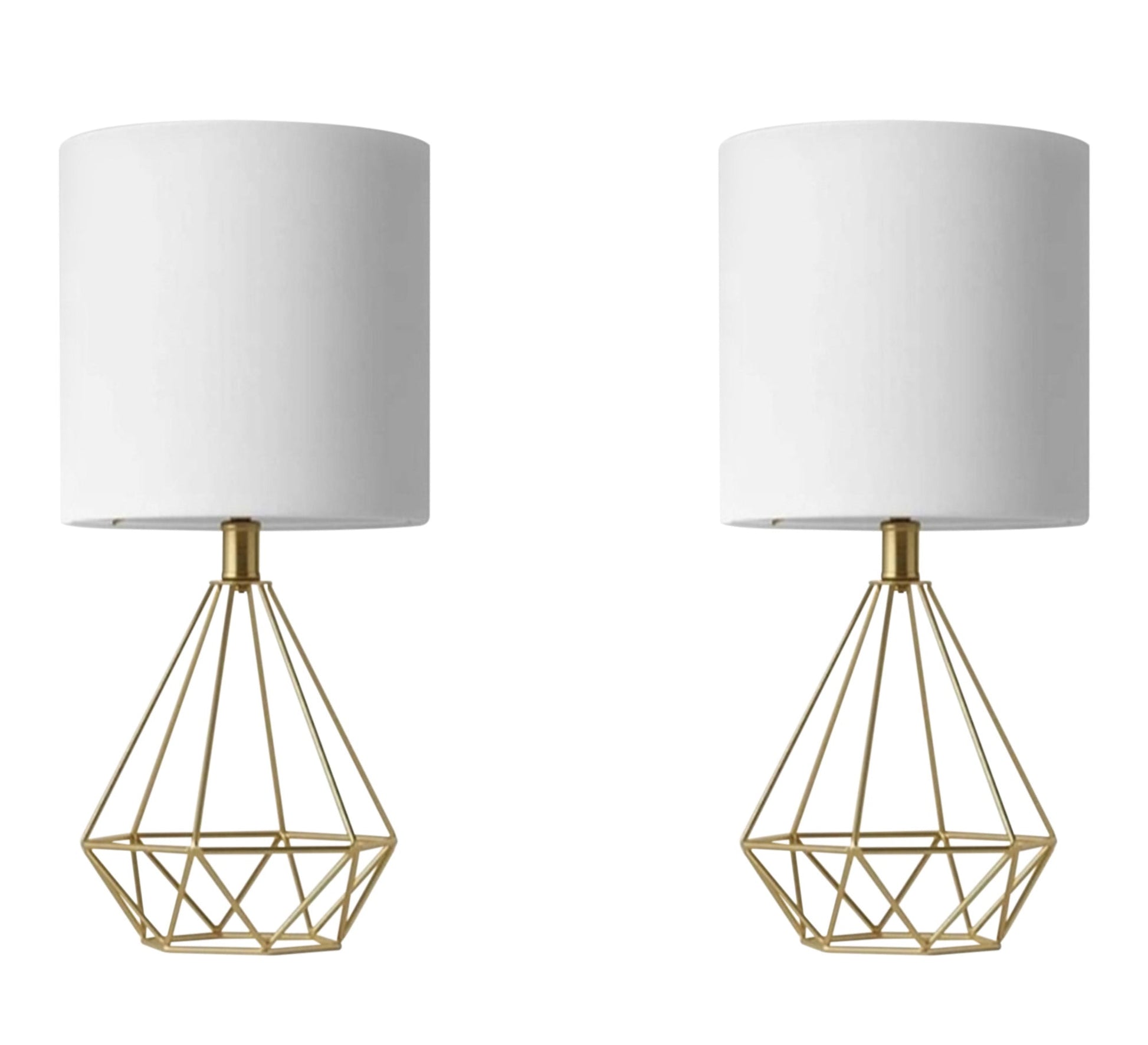 2 gold metal lamps and White - Vitrine Furniture - Lighting