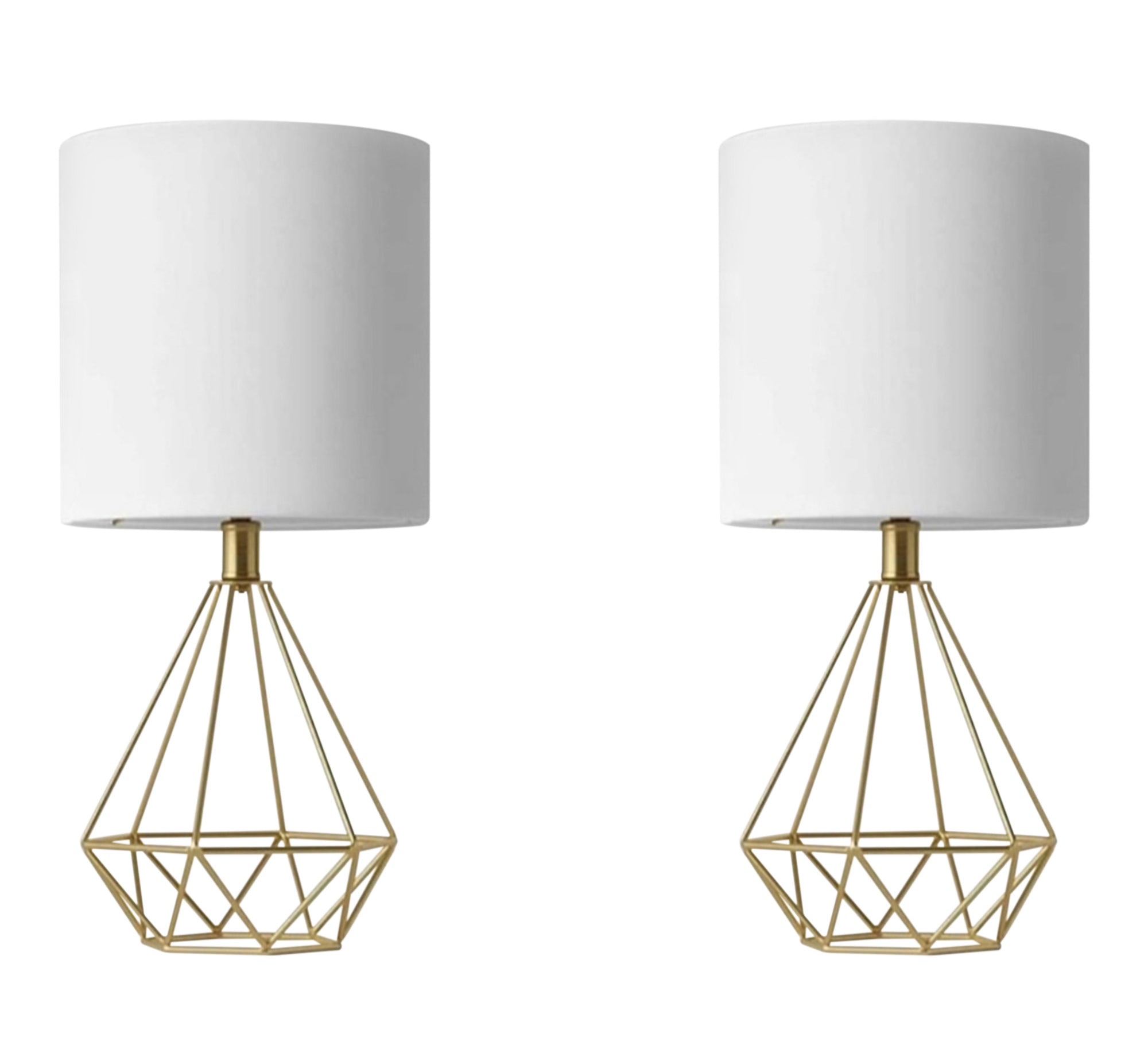 2 gold metal lamps and White - Vitrine Furniture - Lighting