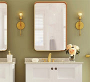 2 Gold Metal Wall Lamps - Vitrine Furniture - Lighting