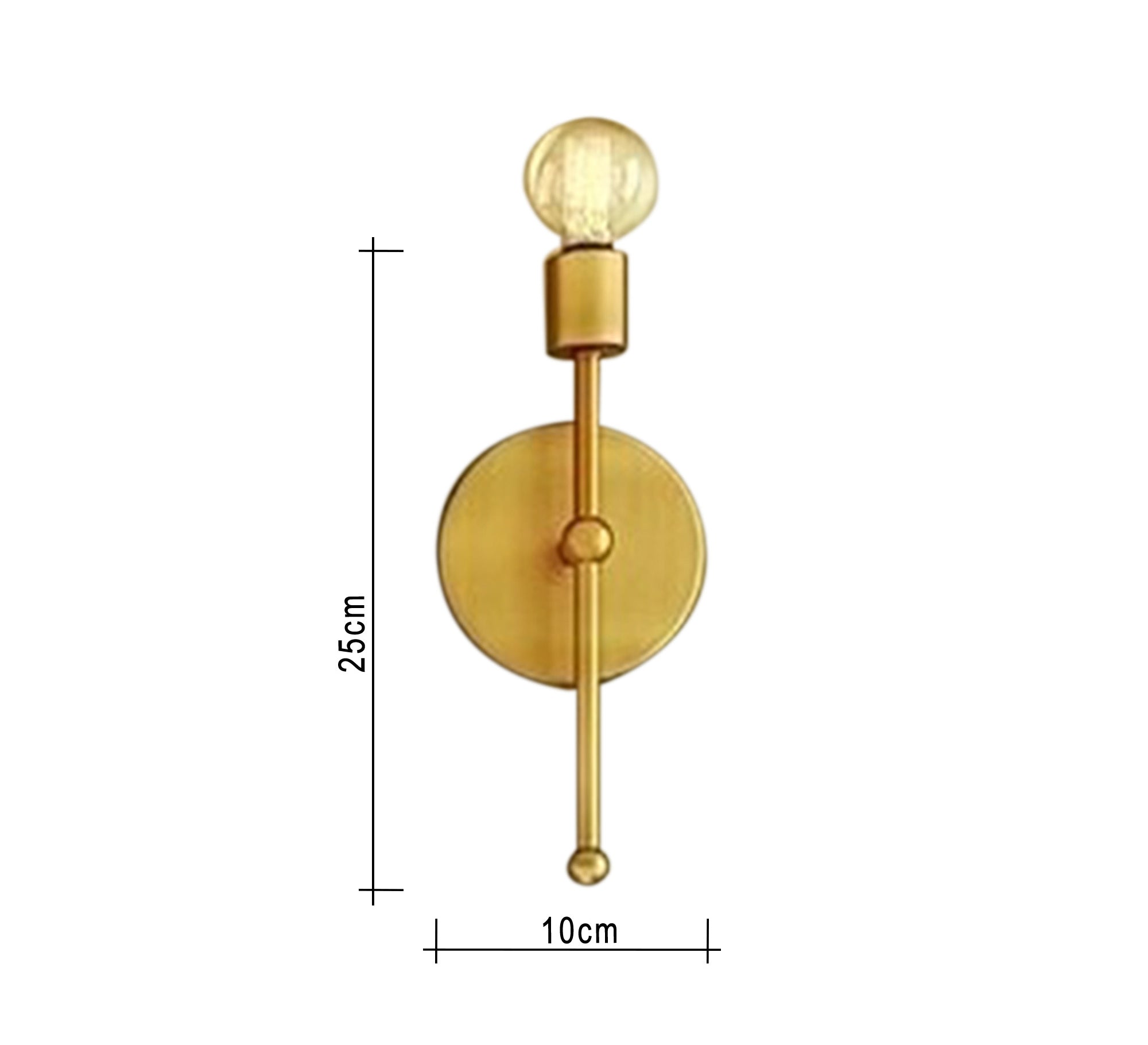 2 Gold Metal Wall Lamps - Vitrine Furniture - Lighting