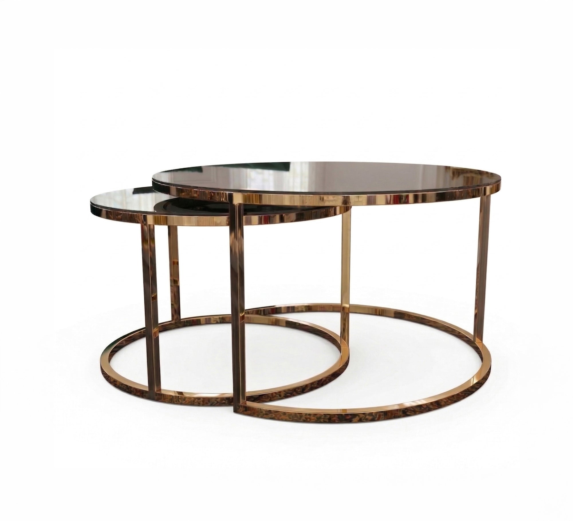 2 interlocking circular coffee tables - Vitrine Furniture - Coffee Tables