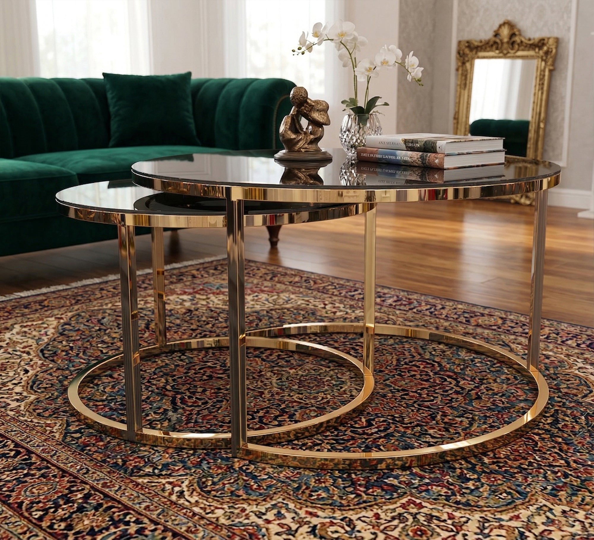 2 interlocking circular coffee tables - Vitrine Furniture - Coffee Tables