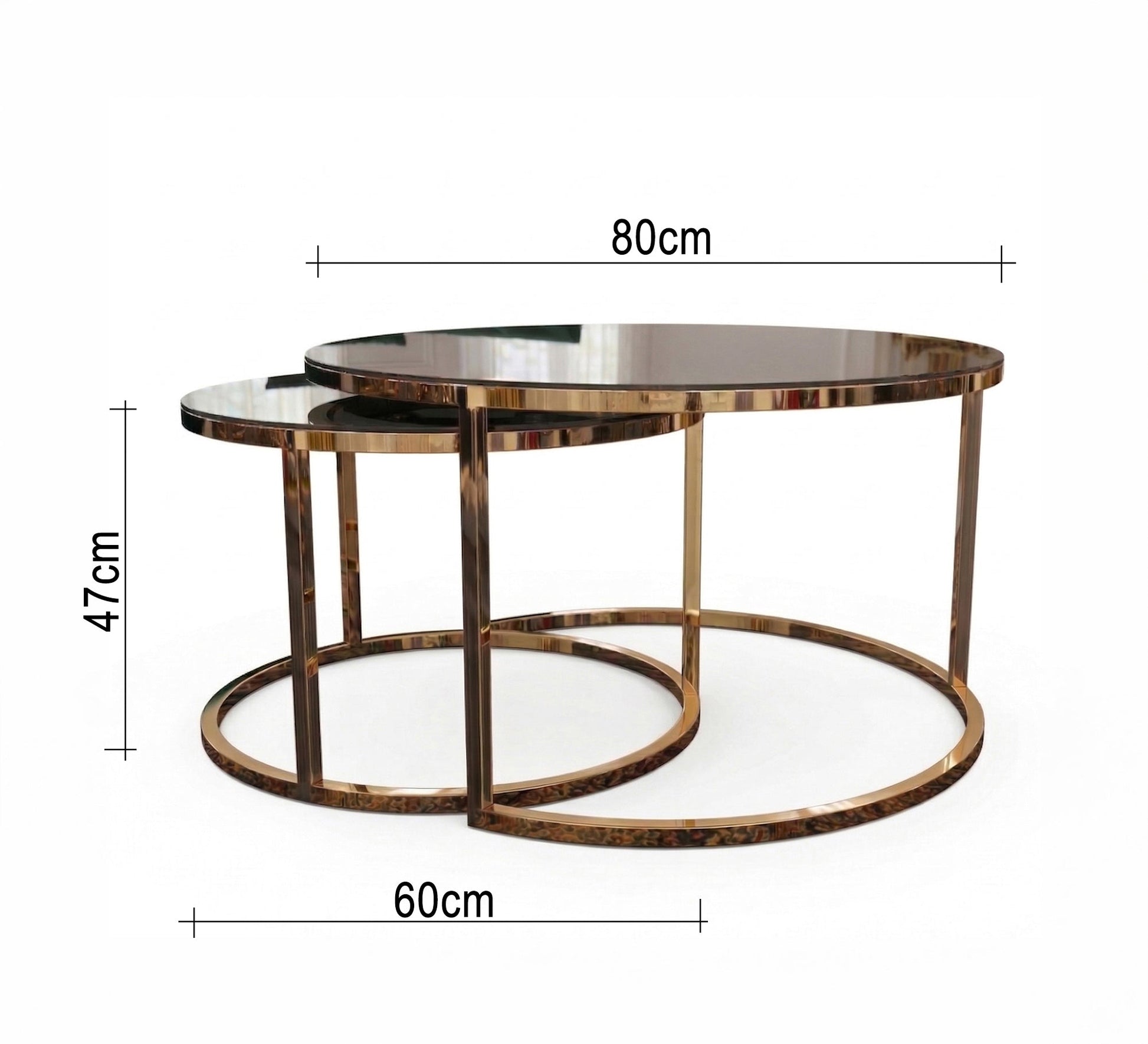 2 interlocking circular coffee tables - Vitrine Furniture - Coffee Tables