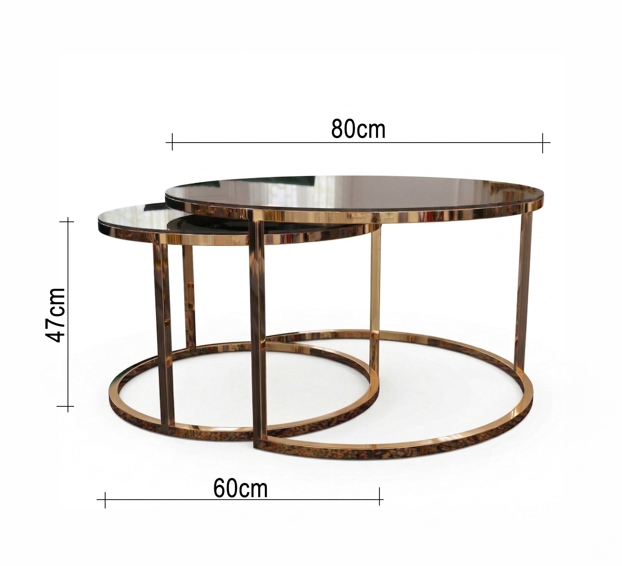 2 interlocking circular coffee tables - Vitrine Furniture - Coffee Tables
