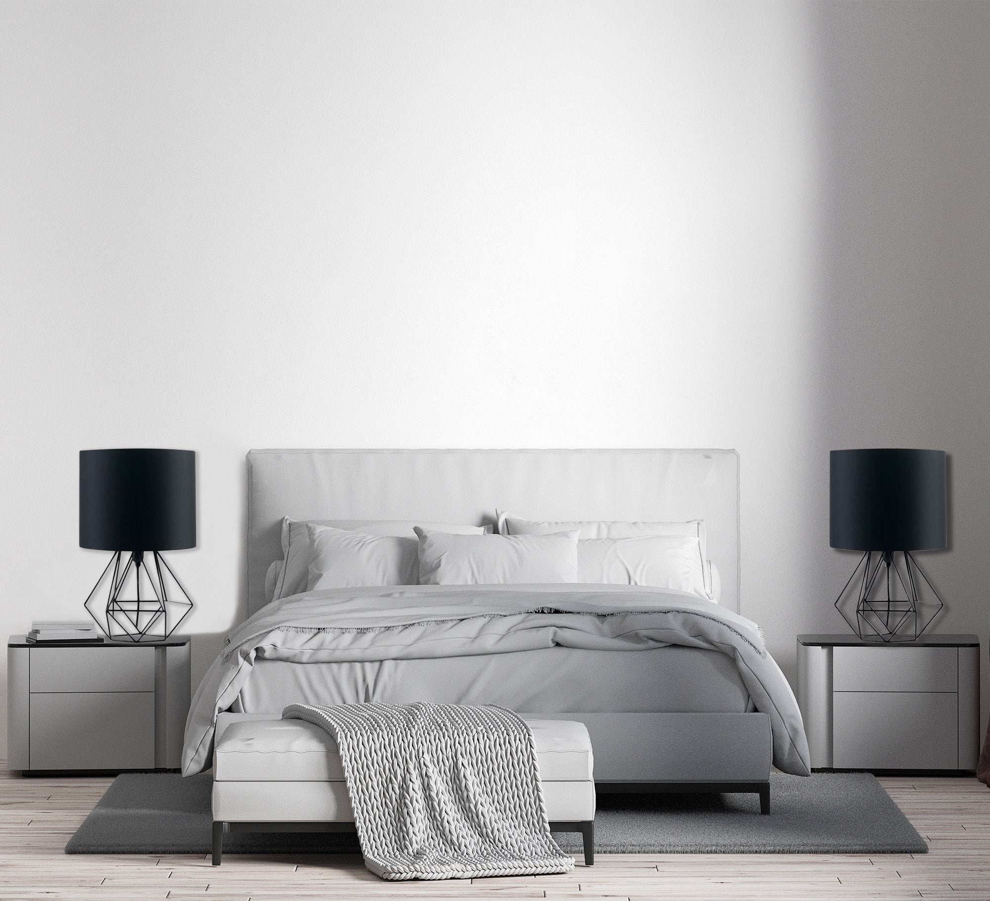 2 metal lamps with black shade - Vitrine Furniture - Lighting