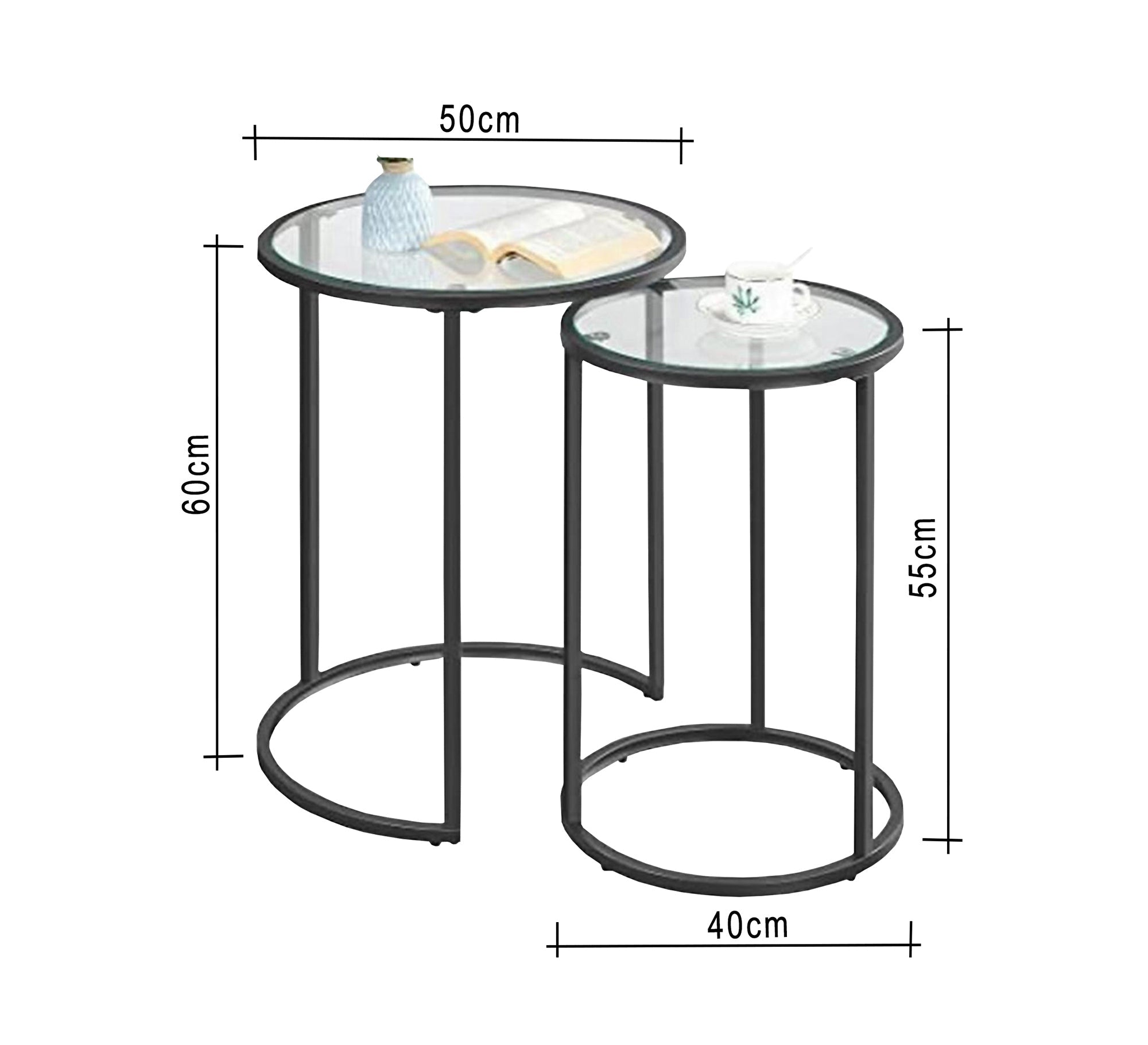 2 nested tables in black - Vitrine Furniture - Furniture