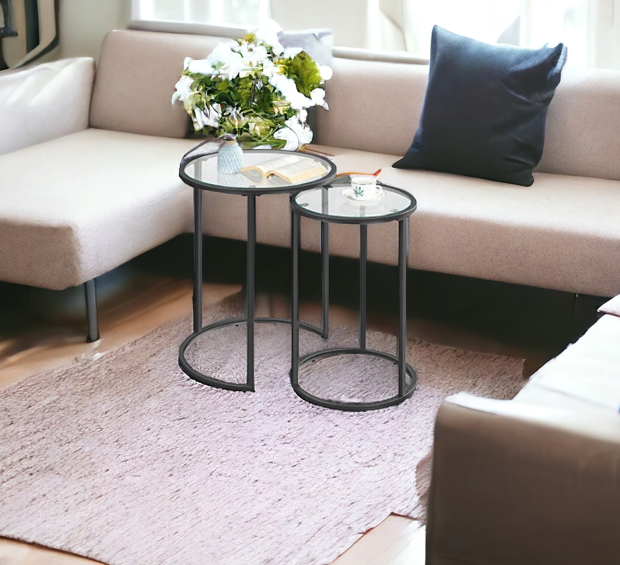 2 nested tables in black - Vitrine Furniture - Furniture