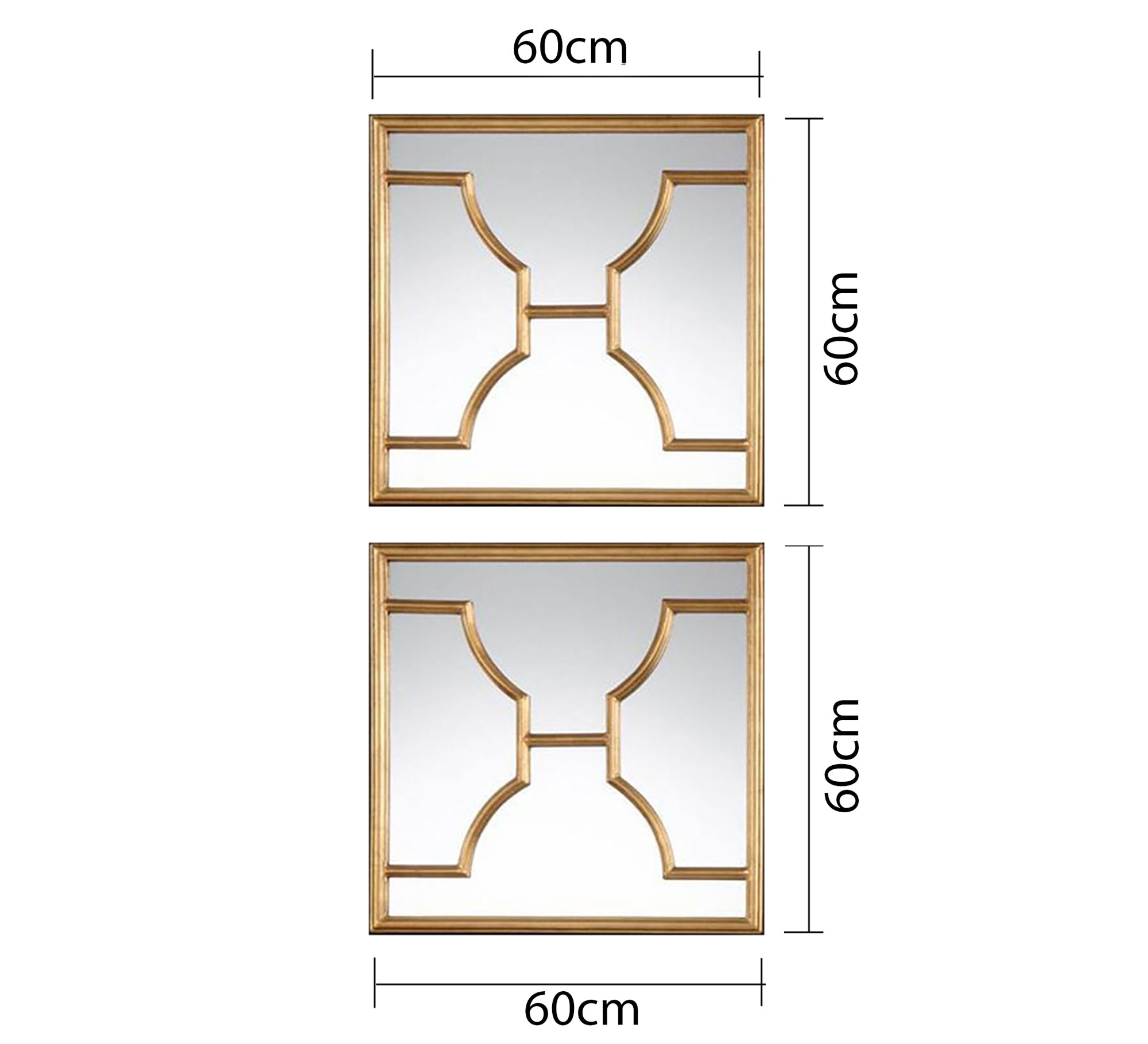 2 - piece mirror decorated with wooden decorations - Vitrine Furniture - Décor