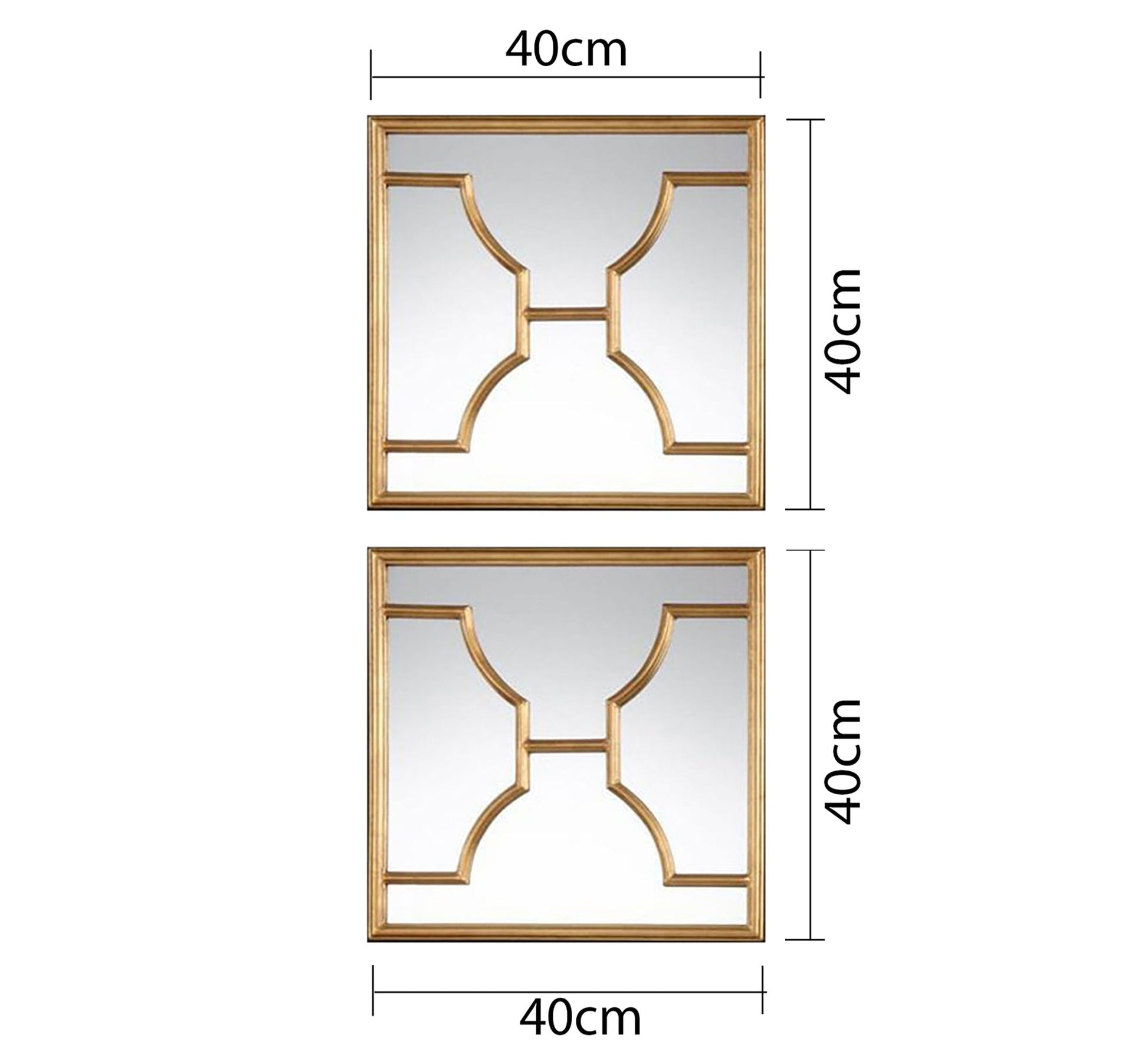 2 - piece mirror decorated with wooden decorations - Vitrine Furniture - Décor