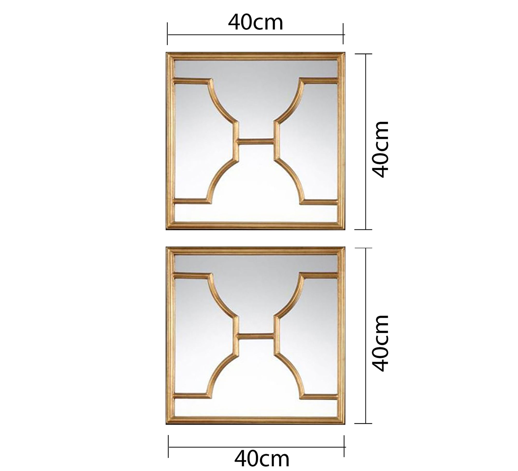 2 - piece mirror decorated with wooden decorations - Vitrine Furniture - Décor