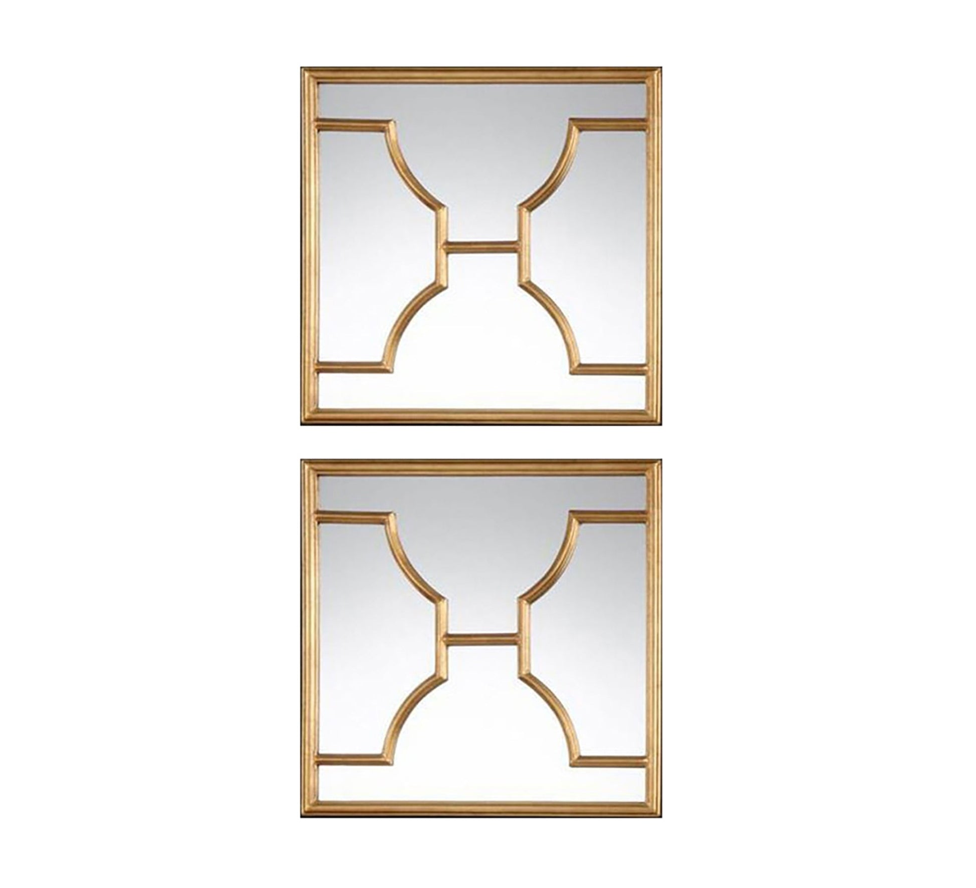 2 - piece mirror decorated with wooden decorations - Vitrine Furniture - Décor