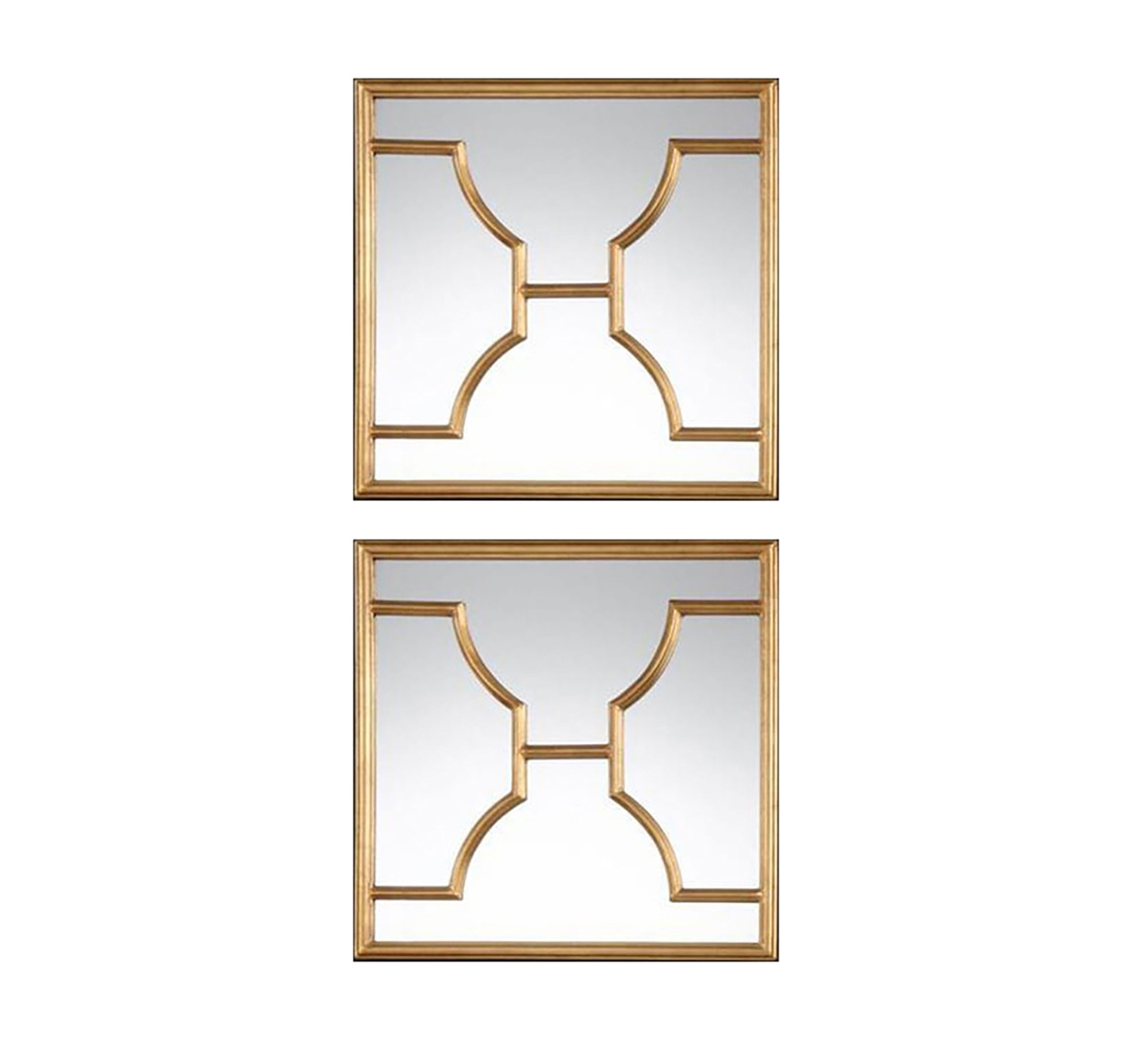 2 - piece mirror decorated with wooden decorations - Vitrine Furniture - Décor