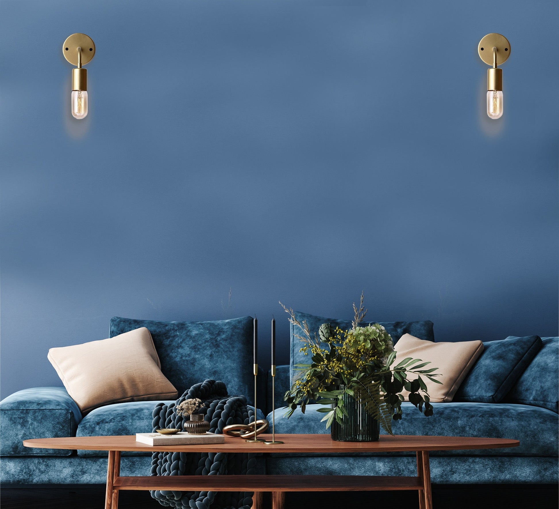 2 Pieces Gold Metal Wall Lamp - Vitrine Furniture - Lighting