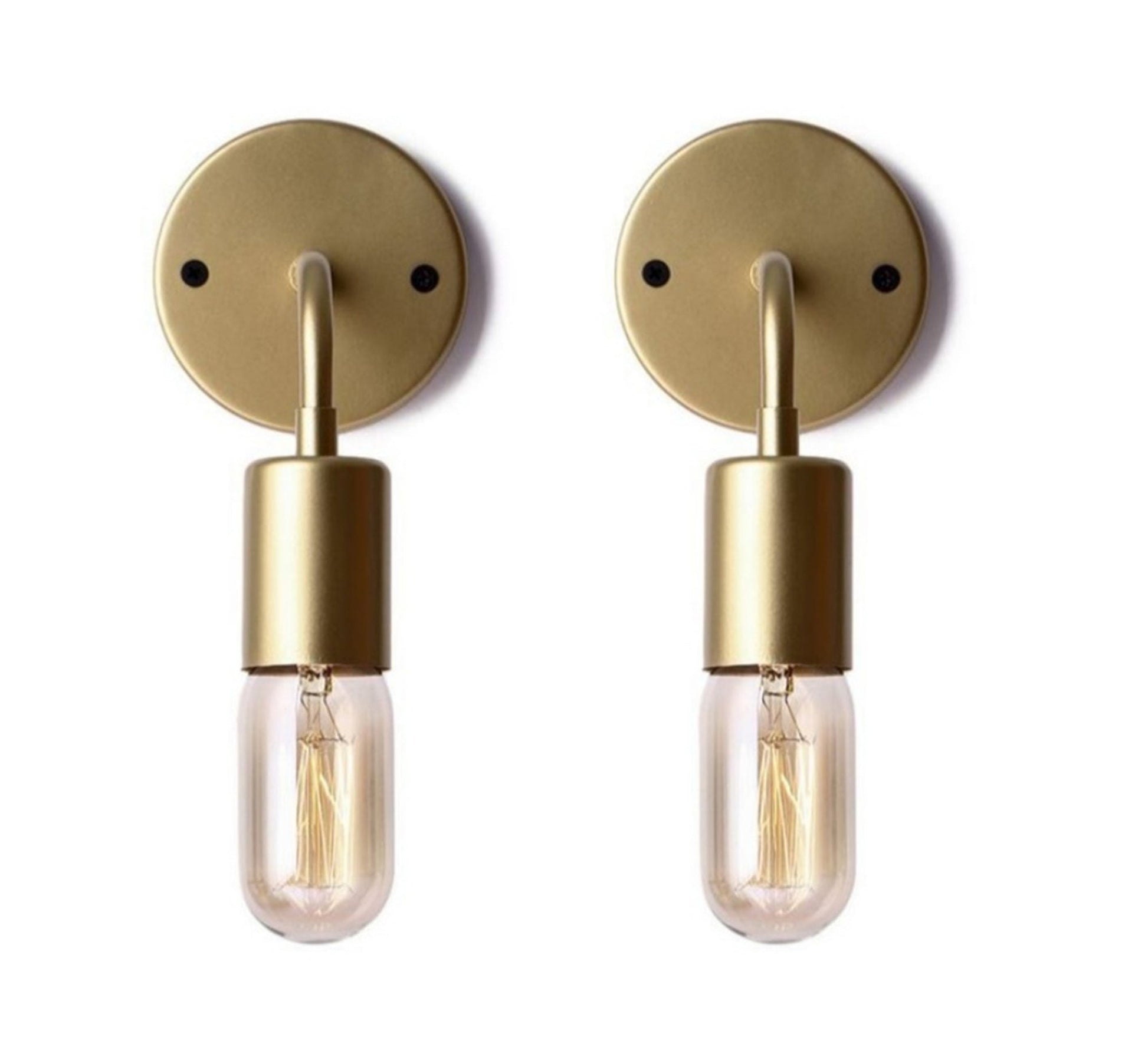2 Pieces Gold Metal Wall Lamp - Vitrine Furniture - Lighting