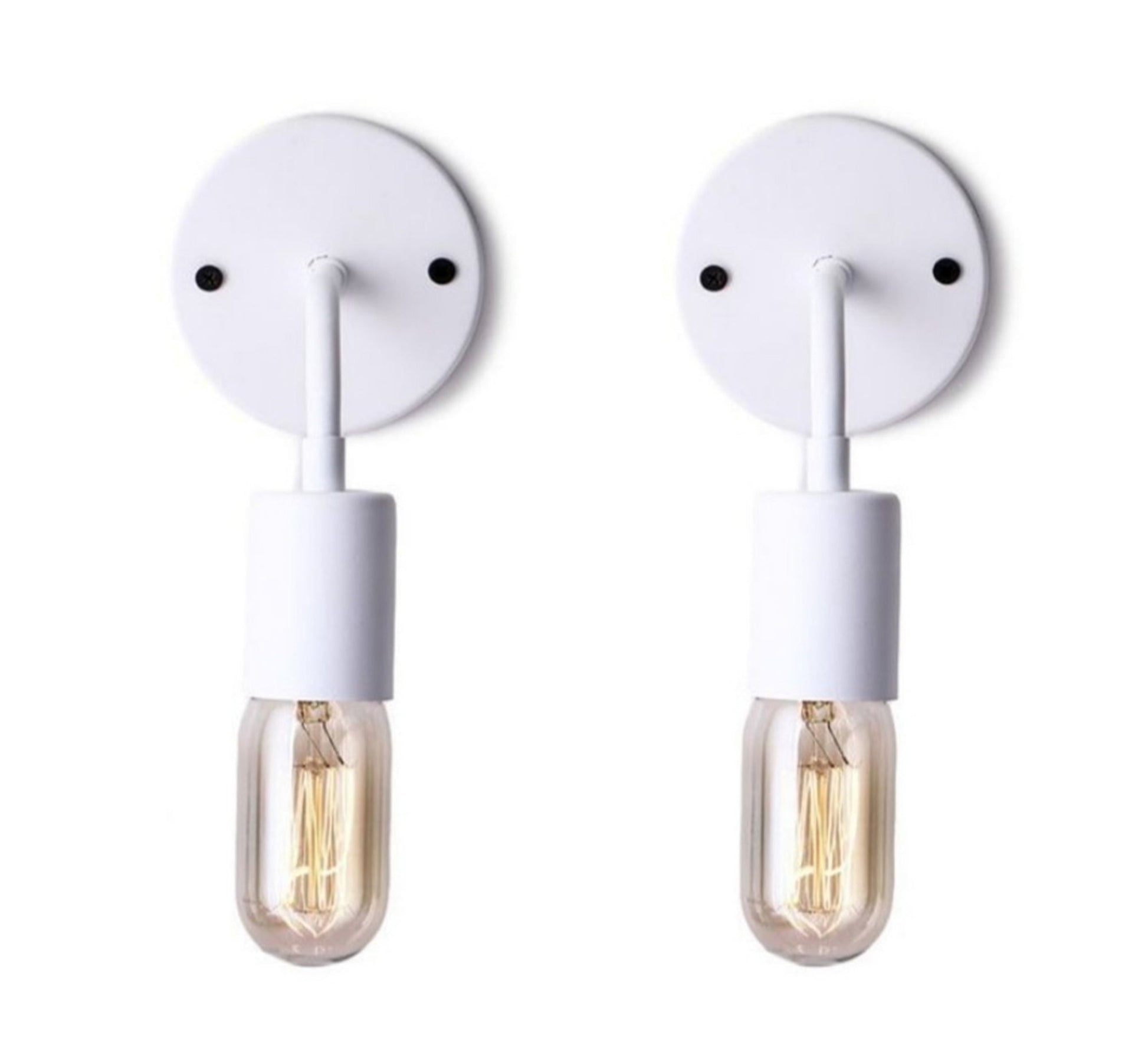 2 Pieces White Metal Wall Lamp - Vitrine Furniture - Lighting