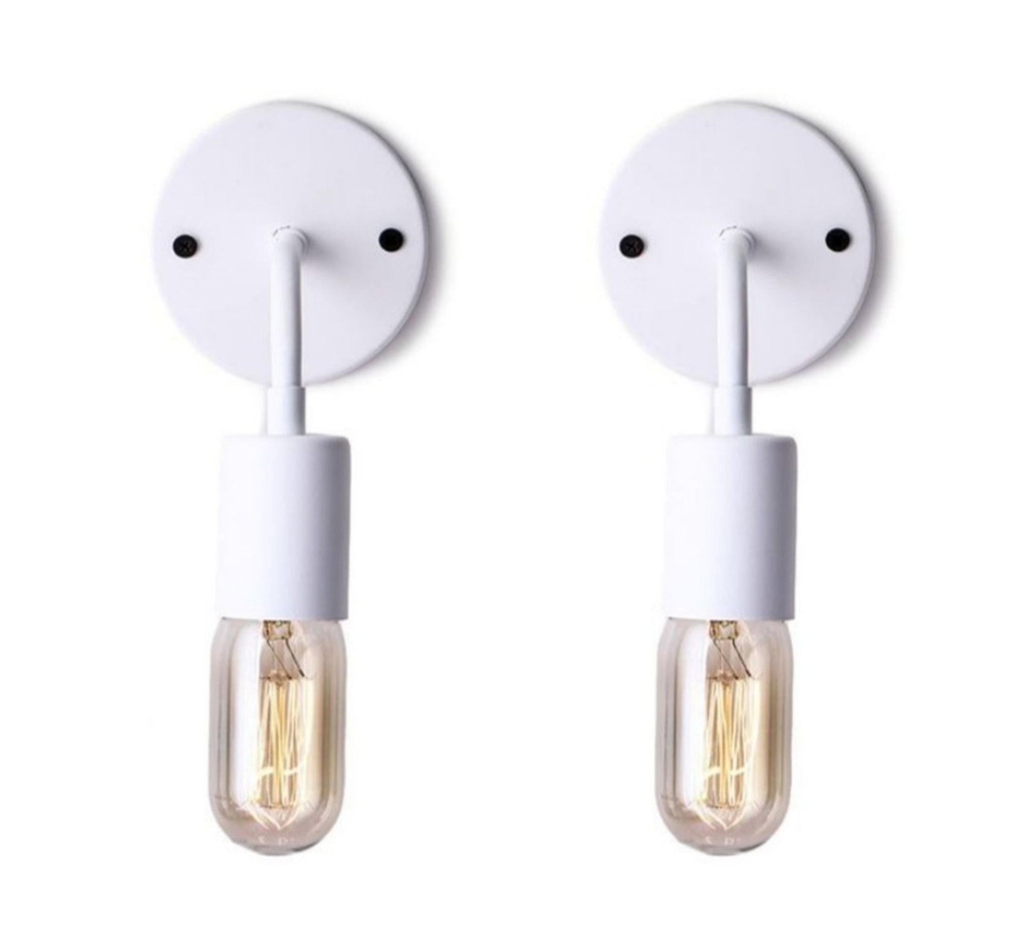 2 Pieces White Metal Wall Lamp - Vitrine Furniture - Lighting