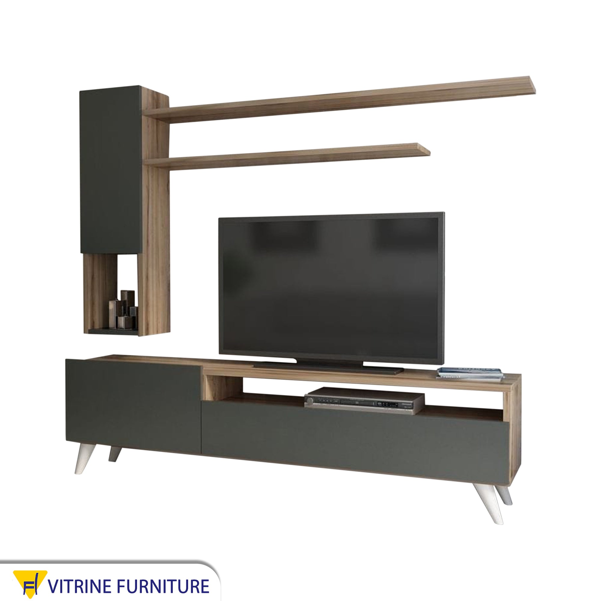 TV unit in a coffee wooden color * black