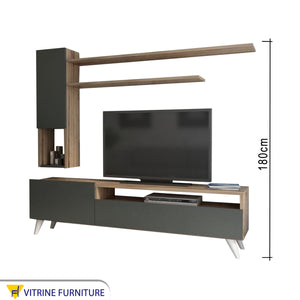 TV unit in a coffee wooden color * black