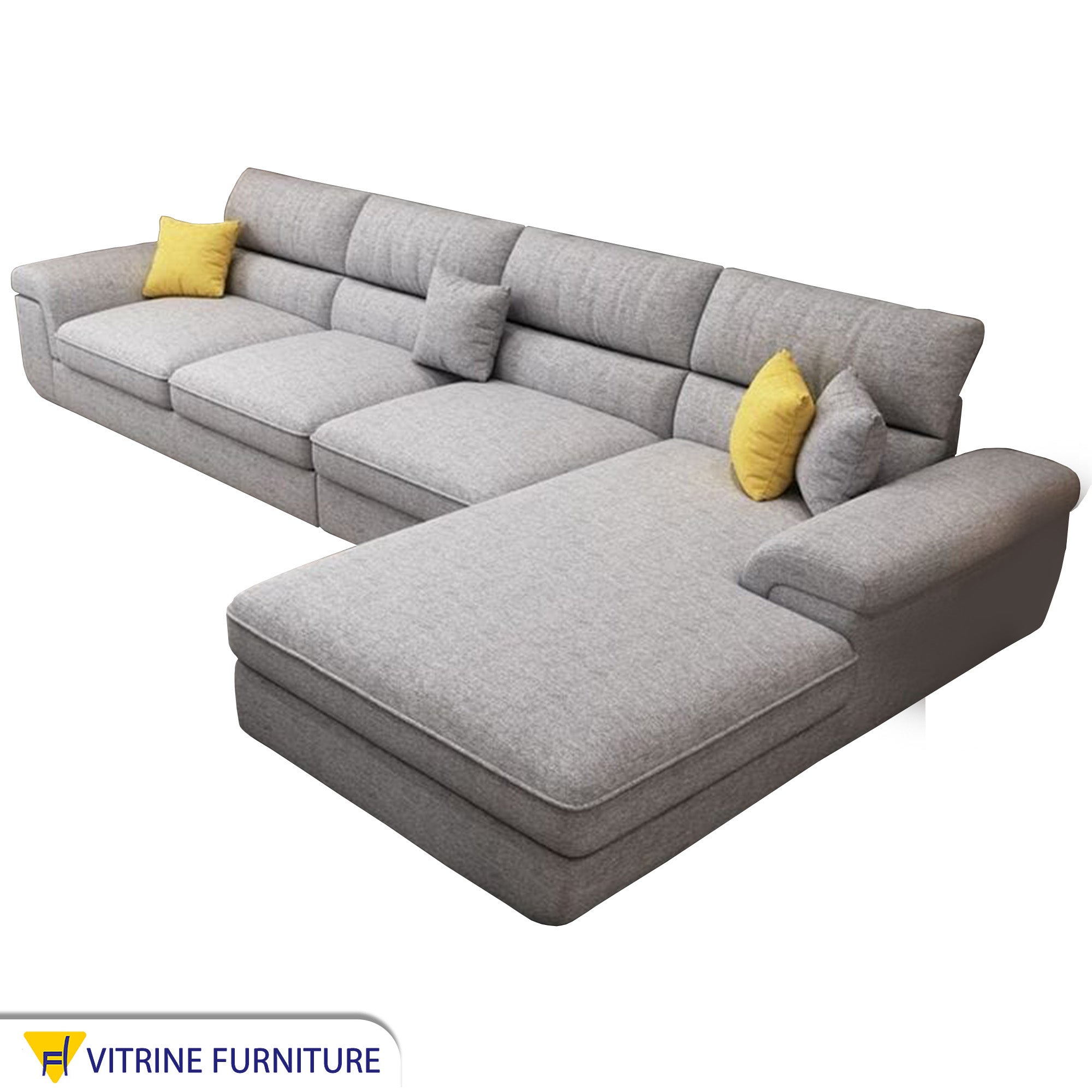 L-Shaped Sofa: Sophisticated Light Grey Comfort