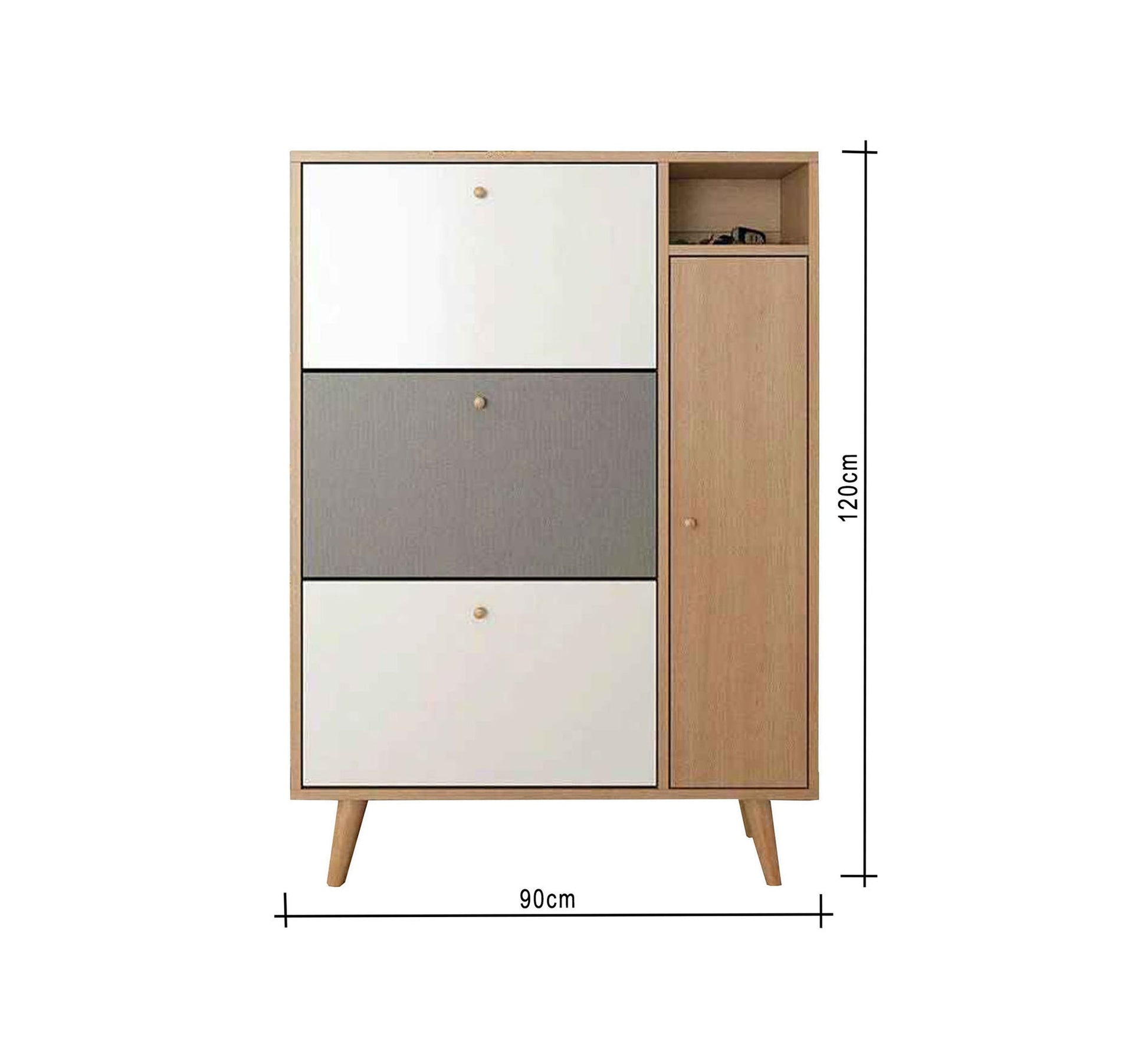 3 - Flap Shoe Rack – Elegant, Space - Saving Design - Vitrine Furniture - Furniture