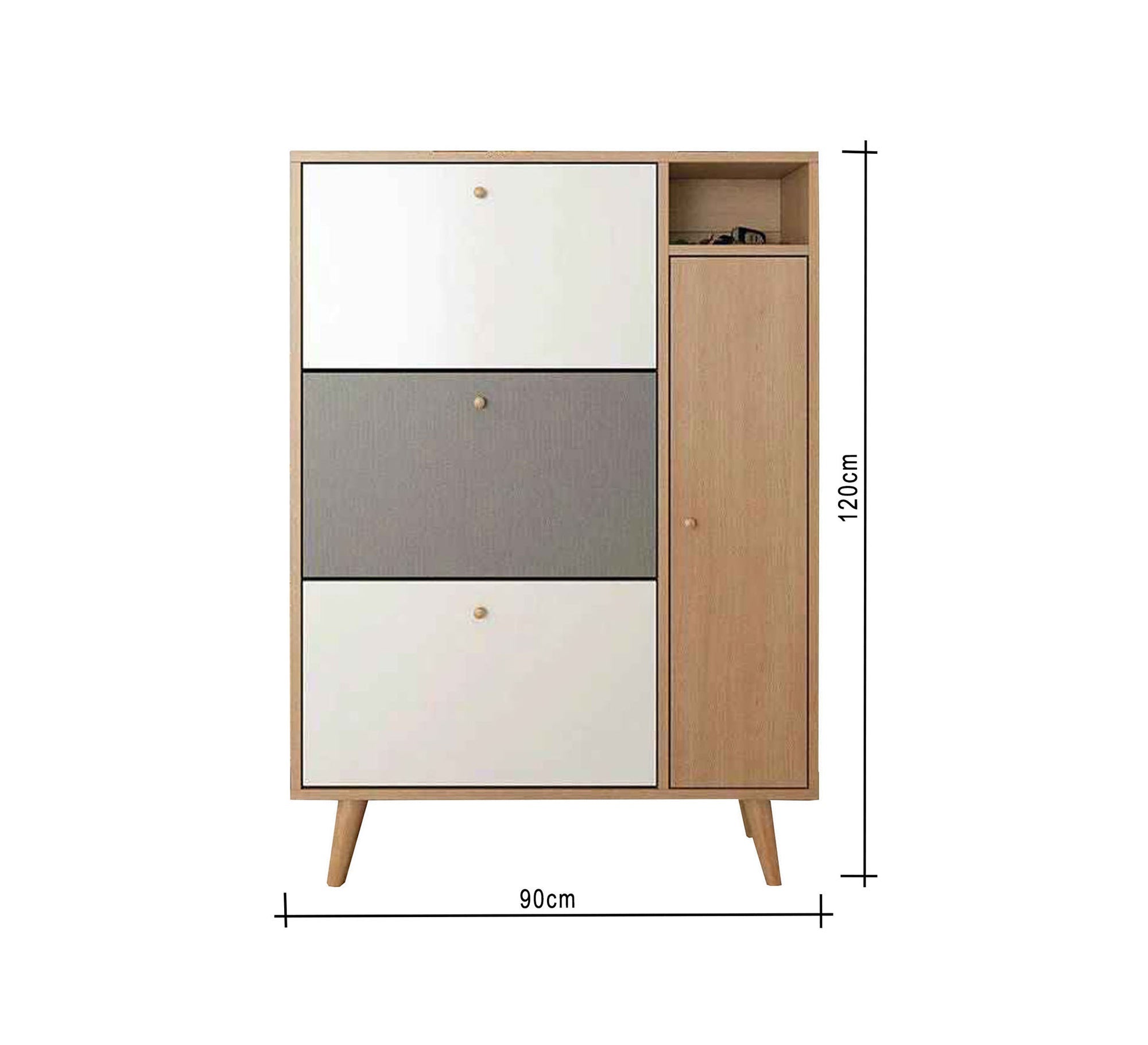 3 - Flap Shoe Rack – Elegant, Space - Saving Design - Vitrine Furniture - Furniture