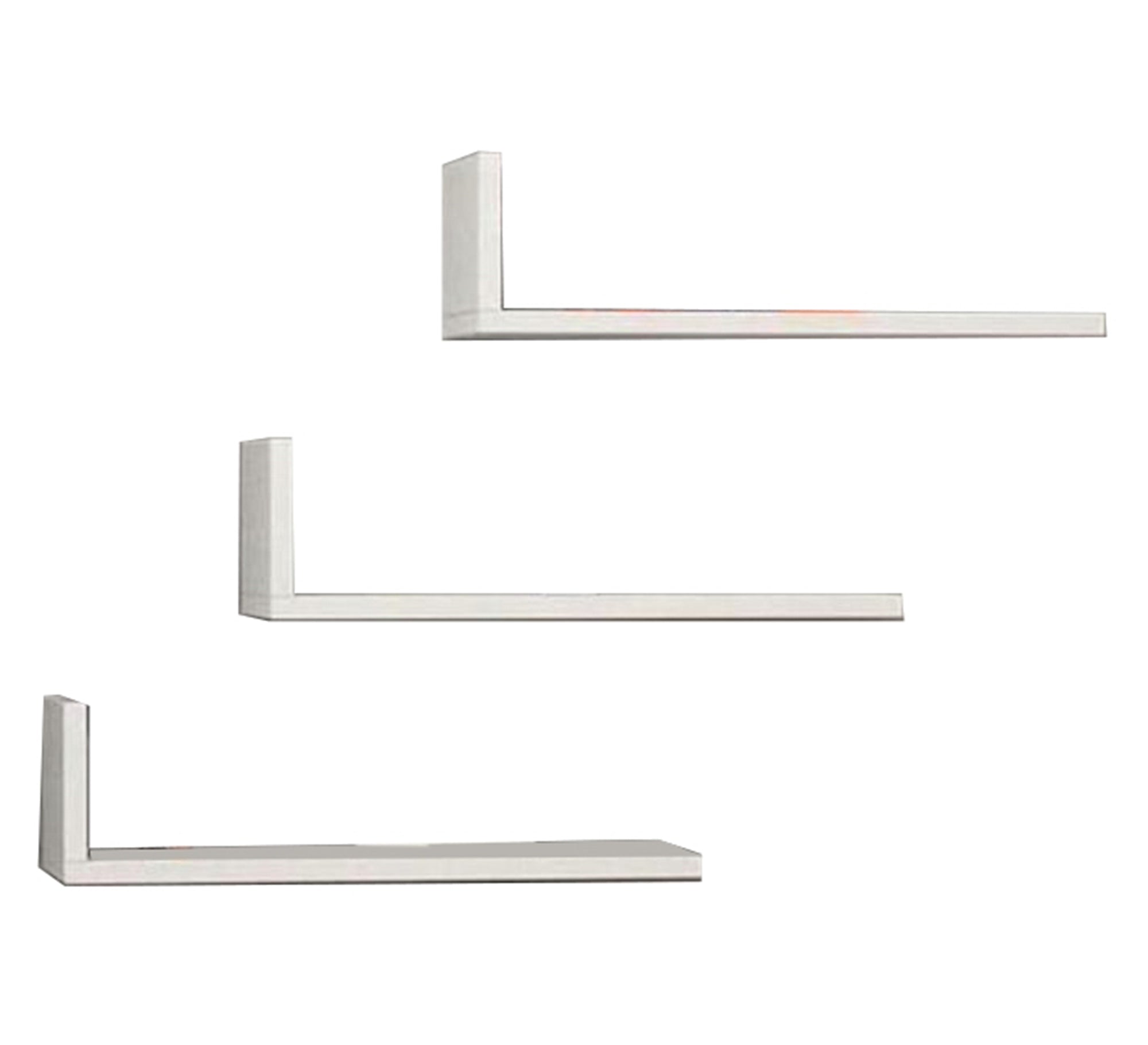 3 - Piece White MDF Wall Shelves - Vitrine Furniture - Décor