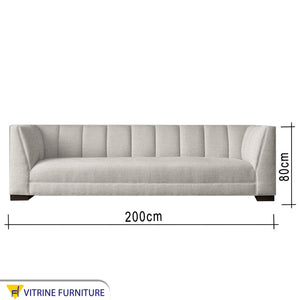 Sofa with recessed stitching with backrest in white color