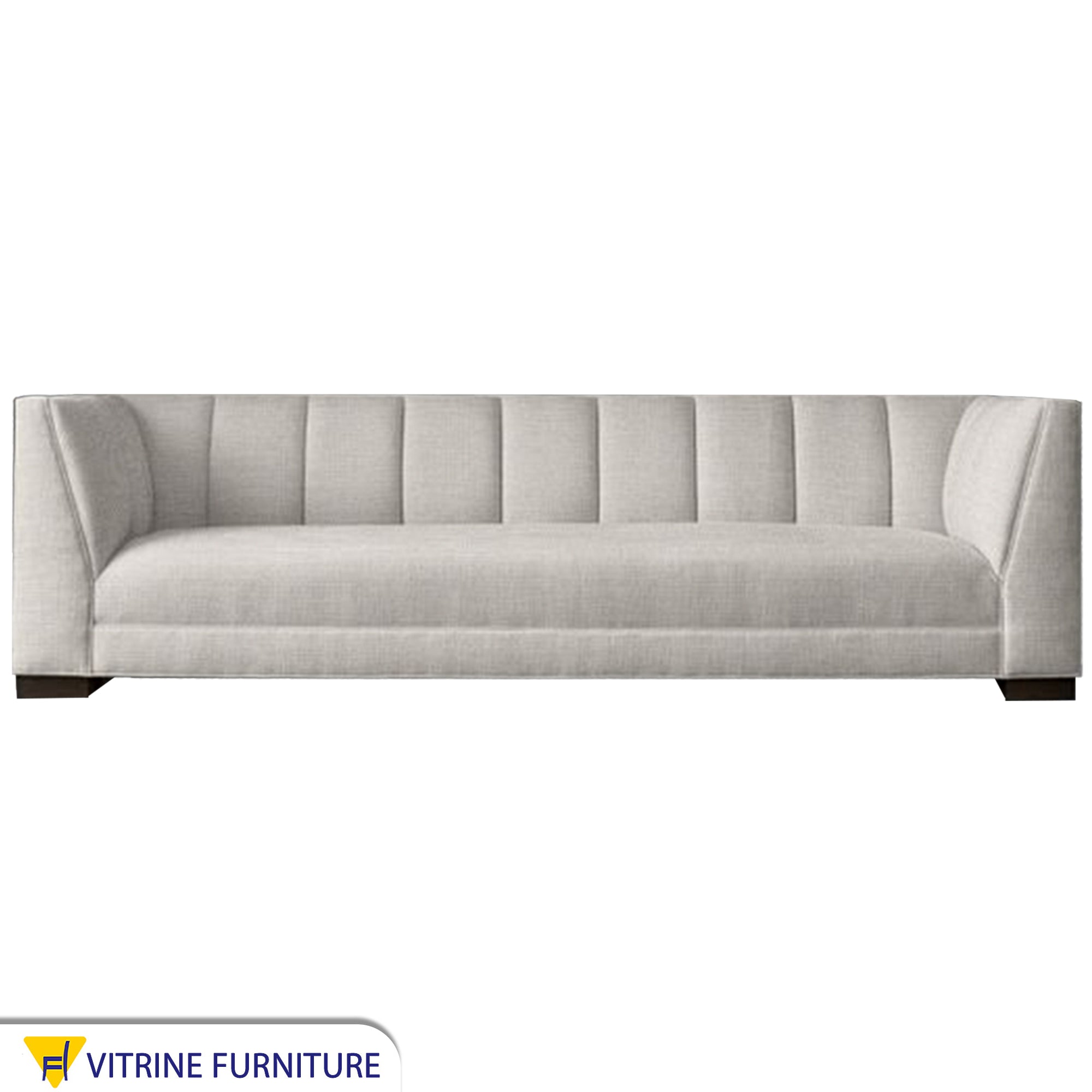 Sofa with recessed stitching with backrest in white color
