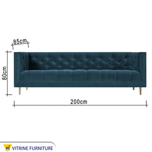 Genzari sofa with capotonian grain on the back and the handle