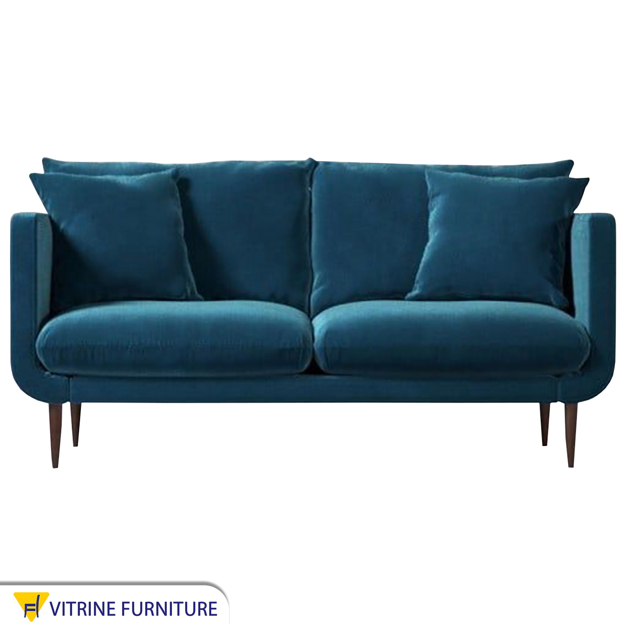 A sofa with thin armrests