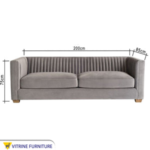 Cascading fabric pleated sofa with backrest