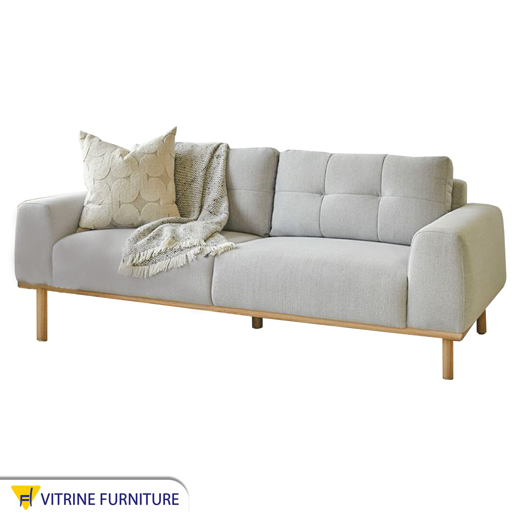 Grey sofa with capotonian grains with backrest