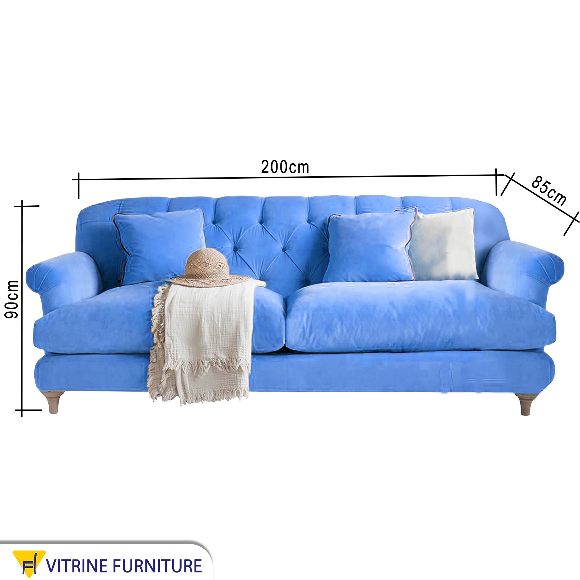 Capotone light blue sofa