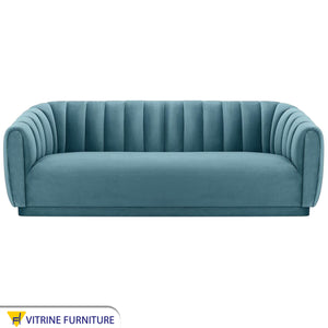 Baby Blue sofa with recessed stitching