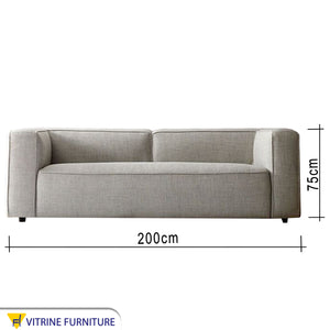 Gray sofa with elegant flowing lines