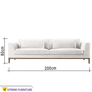 White sofa with movable back cushions