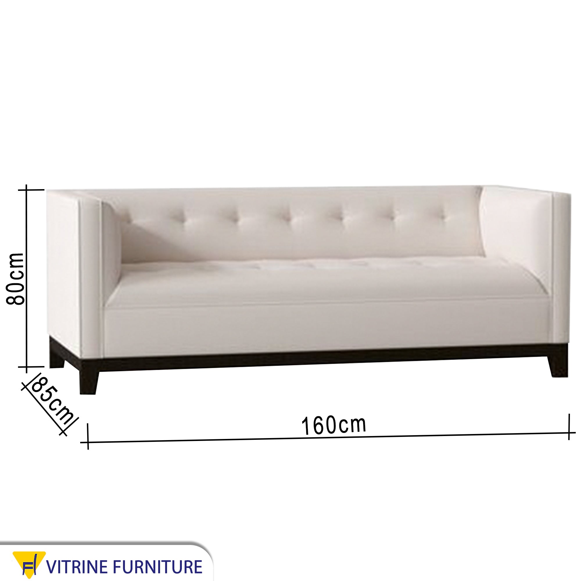 White sofa and black wooden legs