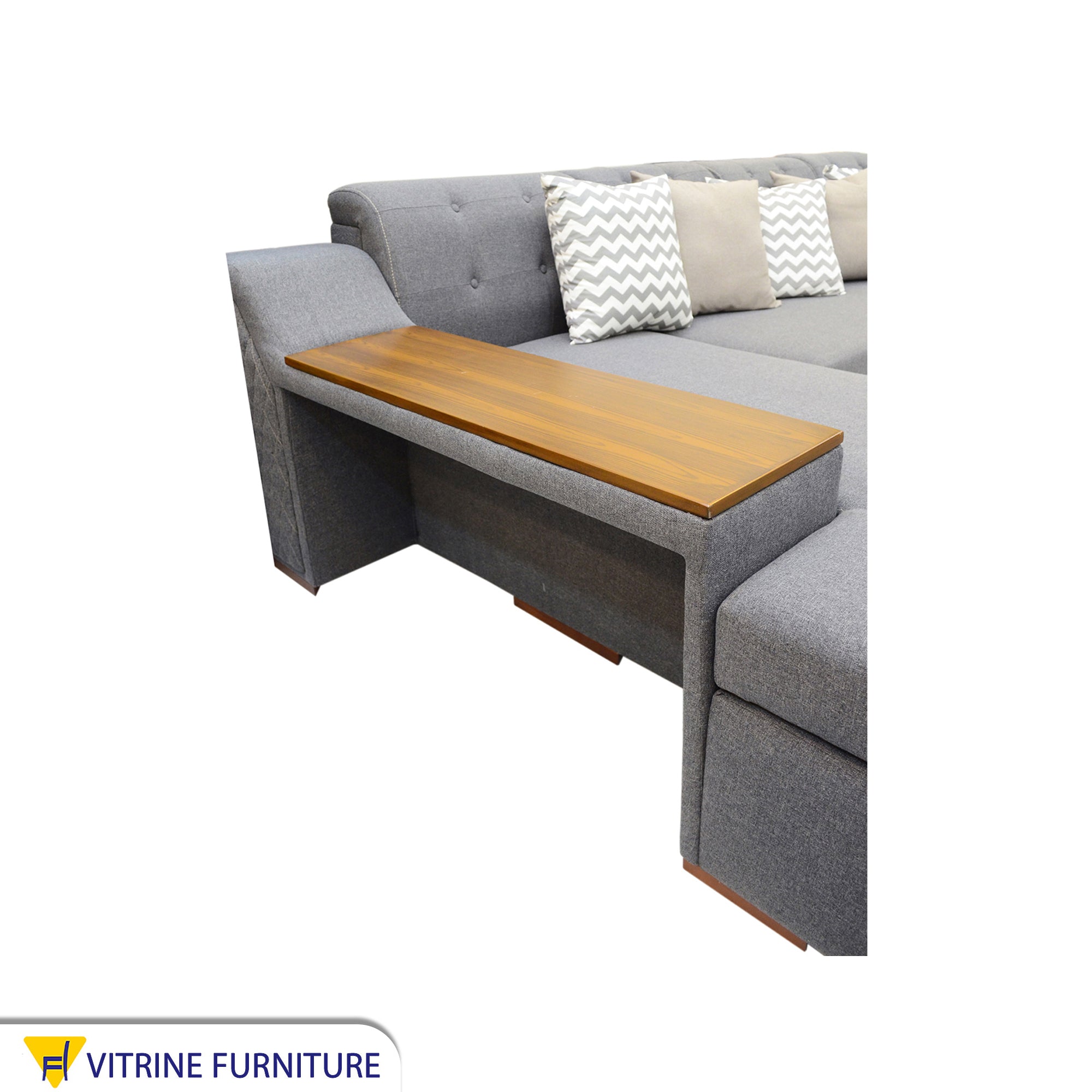 Grey Corner Bed, sofa and built-in table