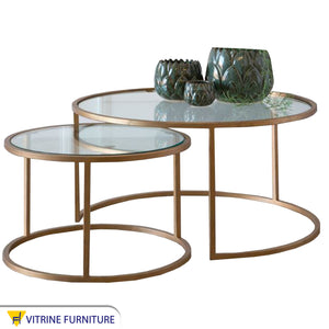 Round steel table set
