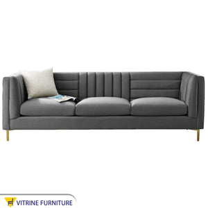 Gray triple sofa