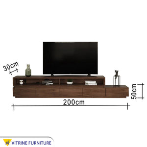طاولة تلفزيون لون بني خشبي